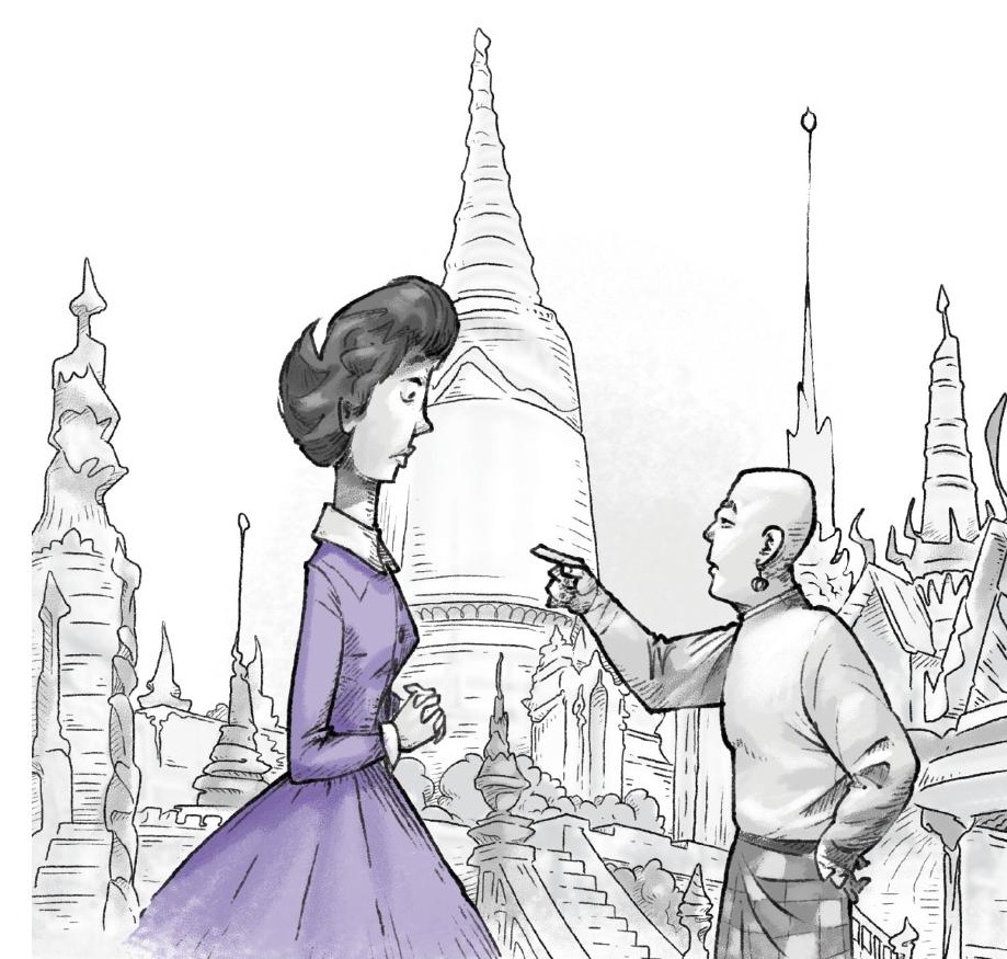 Cartoon of the King of Siam holding court